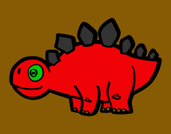 Dibujo Estegosaurio joven pintado por mope