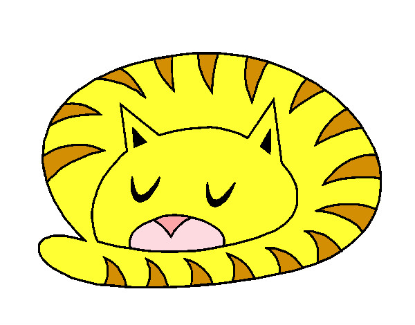 Dibujo Gato durmiendo pintado por seyka