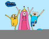 Dibujo Jake, Princesa Chicle y Finn pintado por Laura-26