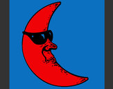 Dibujo Luna con gafas de sol pintado por fabiola3