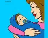 Dibujo Madre con su bebe II pintado por JoOceLoOve