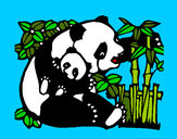 Dibujo Mama panda pintado por maria200