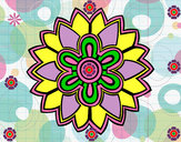 Dibujo Mándala con forma de flor weiss pintado por farrukito