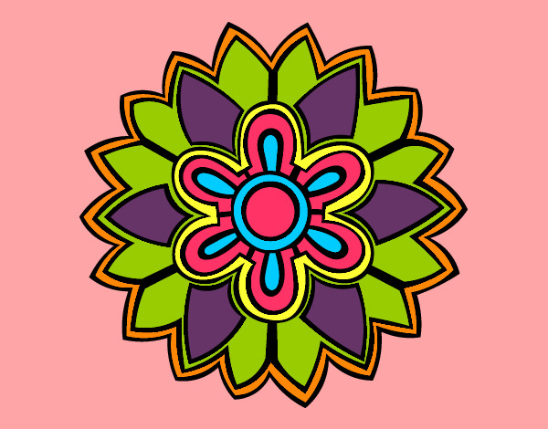 Dibujo Mándala con forma de flor weiss pintado por STREGA