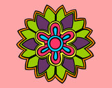 Dibujo Mándala con forma de flor weiss pintado por STREGA