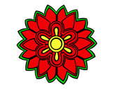 Dibujo Mándala con forma de flor weiss pintado por yeraldy