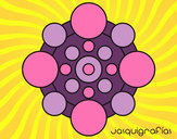 Dibujo Mandala con redondas pintado por Helga