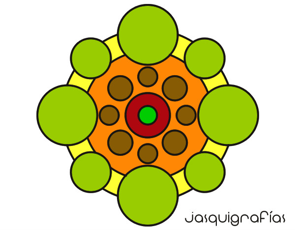 Dibujo Mandala con redondas pintado por STREGA