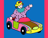 Dibujo Muñeca en coche descapotable pintado por stevencha