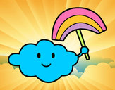 Dibujo Nube con arcoiris pintado por PABIS