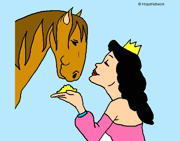 Dibujo Princesa y caballo pintado por vickylindy
