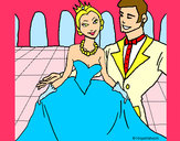 Dibujo Princesa y príncipe en el baile pintado por vickylindy