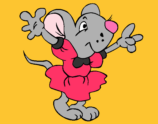 Dibujo Rata con vestido pintado por salome4