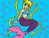 Dibujo Sirena con perlas pintado por karla12