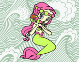 Dibujo Sirena con una caracola pintado por socata