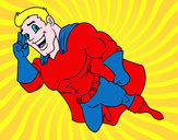 Dibujo Superhéroe volando pintado por erik8