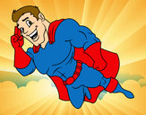 Dibujo Superhéroe volando pintado por farrukito