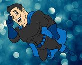 Dibujo Superhéroe volando pintado por Pako0