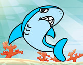 Dibujo Tiburón nadando pintado por leobennet