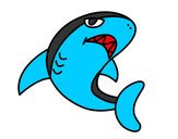 Dibujo Tiburón nadando pintado por luisajaime