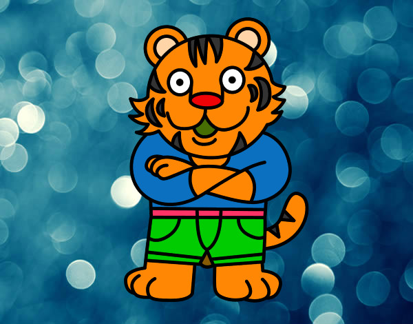 Dibujo Tigre vestido pintado por pingo