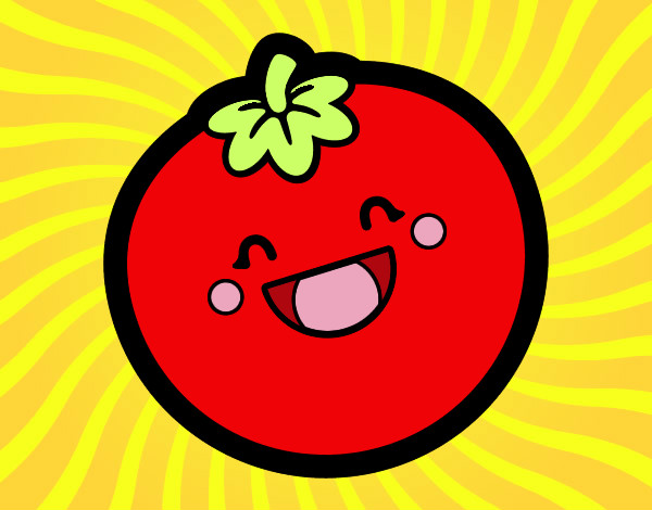 Dibujo Tomate sonriente pintado por Principesa
