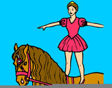 Dibujo Trapecista encima de caballo pintado por joseleo