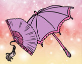 Dibujo Abanico y paraguas pintado por Martina100