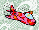 Dibujo Avión de camuflaje pintado por farrukito