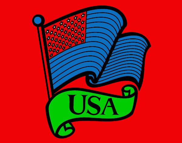 Dibujo Bandera de los Estados Unidos pintado por dopazo