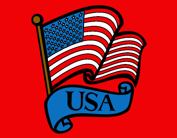 Dibujo Bandera de los Estados Unidos pintado por Sael 