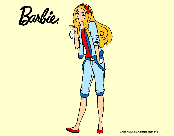 Dibujo Barbie con look casual pintado por reinanat9