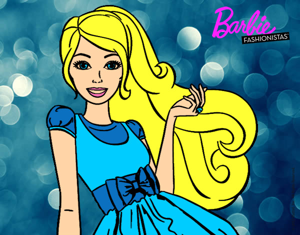 Barbie con su vestido con lazo