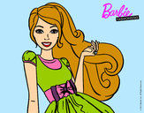 Dibujo Barbie con su vestido con lazo pintado por burgerking