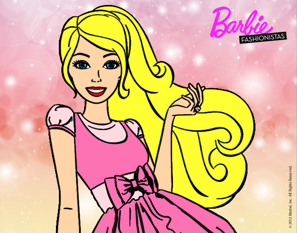 Barbie con su vestido con lazo