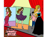 Dibujo Barbie, desfilando por la pasarela pintado por CHOWI