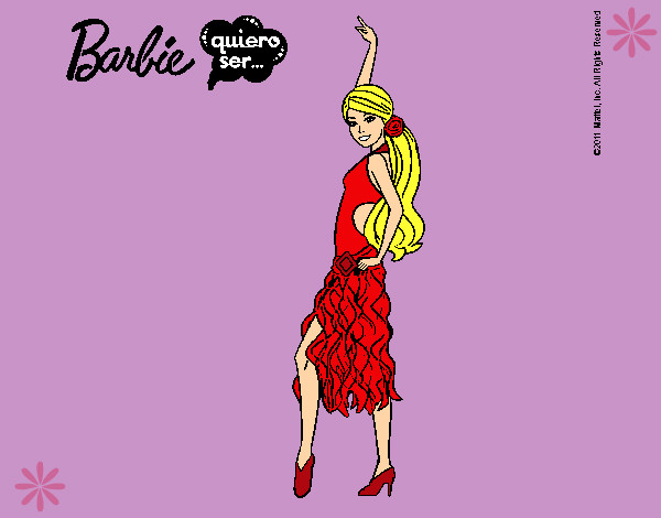 Dibujo Barbie flamenca pintado por Helga