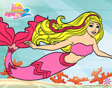 Dibujo Barbie sirena pintado por Helga