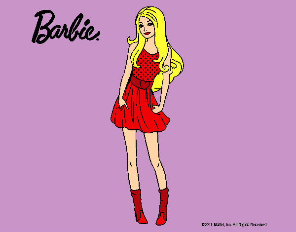 Dibujo Barbie veraniega pintado por Helga