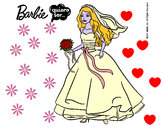 Dibujo Barbie vestida de novia pintado por CHOWI
