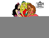 Dibujo Barbie y sus amigas princesas pintado por manuela29
