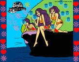 Dibujo Barbie y sus amigas sentadas pintado por josefita22