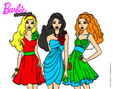 Dibujo Barbie y sus amigas vestidas de fiesta pintado por borja31