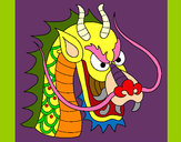 Dibujo Cabeza de dragón 1 pintado por pingo