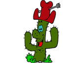 Dibujo Cactus con sombrero pintado por raul412