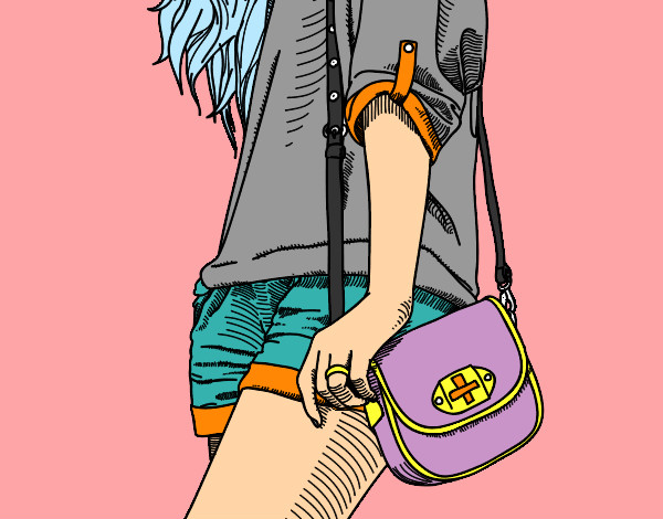Dibujo Chica con bolso pintado por 1000ARIS