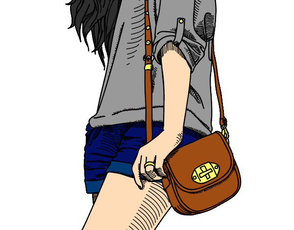 Dibujo Chica con bolso pintado por arlish