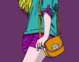 Dibujo Chica con bolso pintado por BarBii88