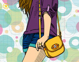 Dibujo Chica con bolso pintado por marasc