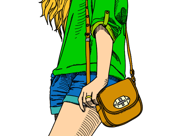 Dibujo Chica con bolso pintado por reinanat9